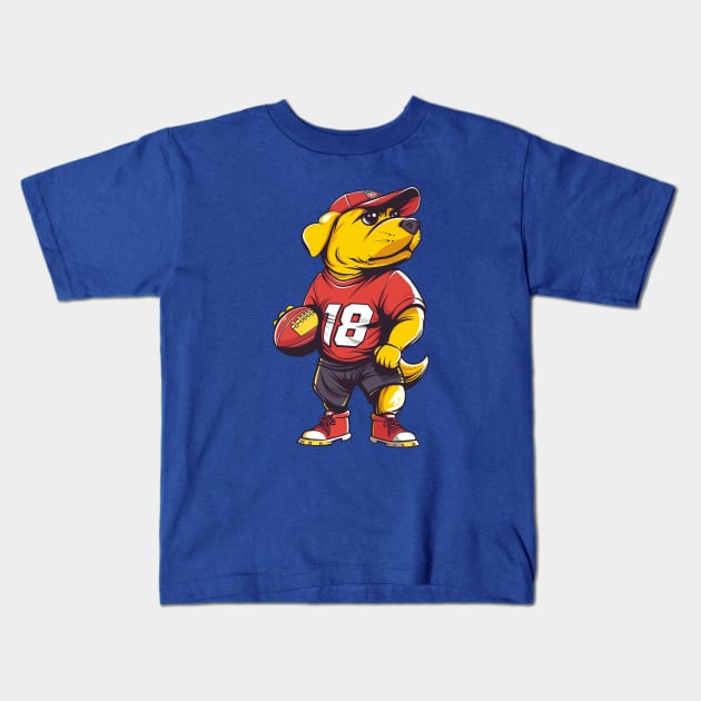 Retriever American Football Player Kids T-Shirt by Wintrly